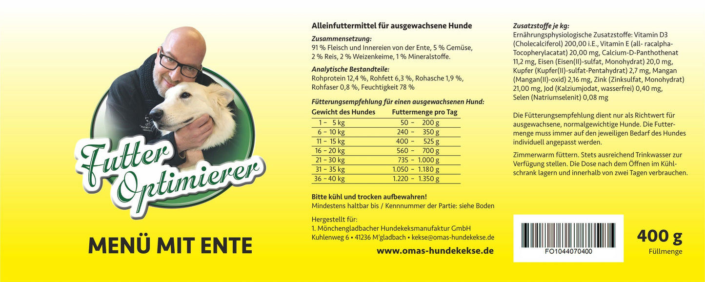 Futteroptimierer Entenmenü in der Dose