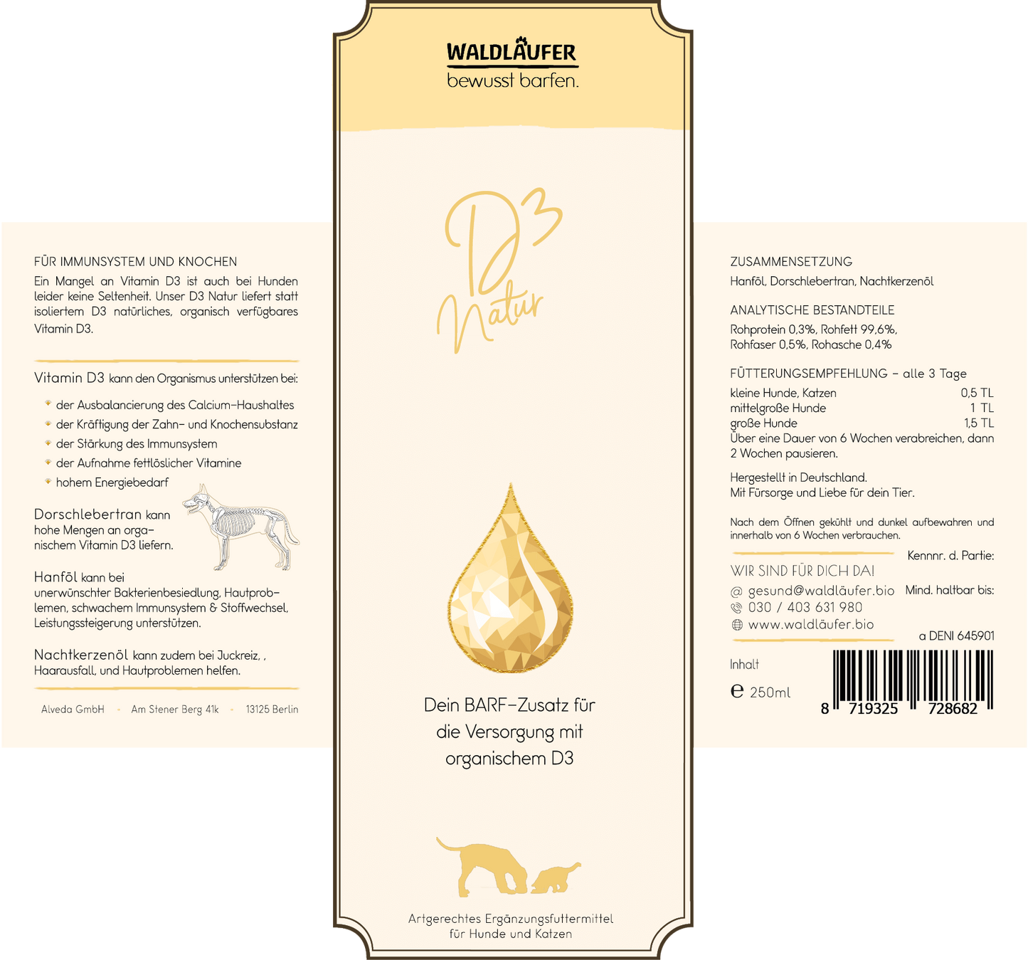 Waldkraft - D3 Natur - Dein BARF-Zusatz für organisches Vitamin D3
