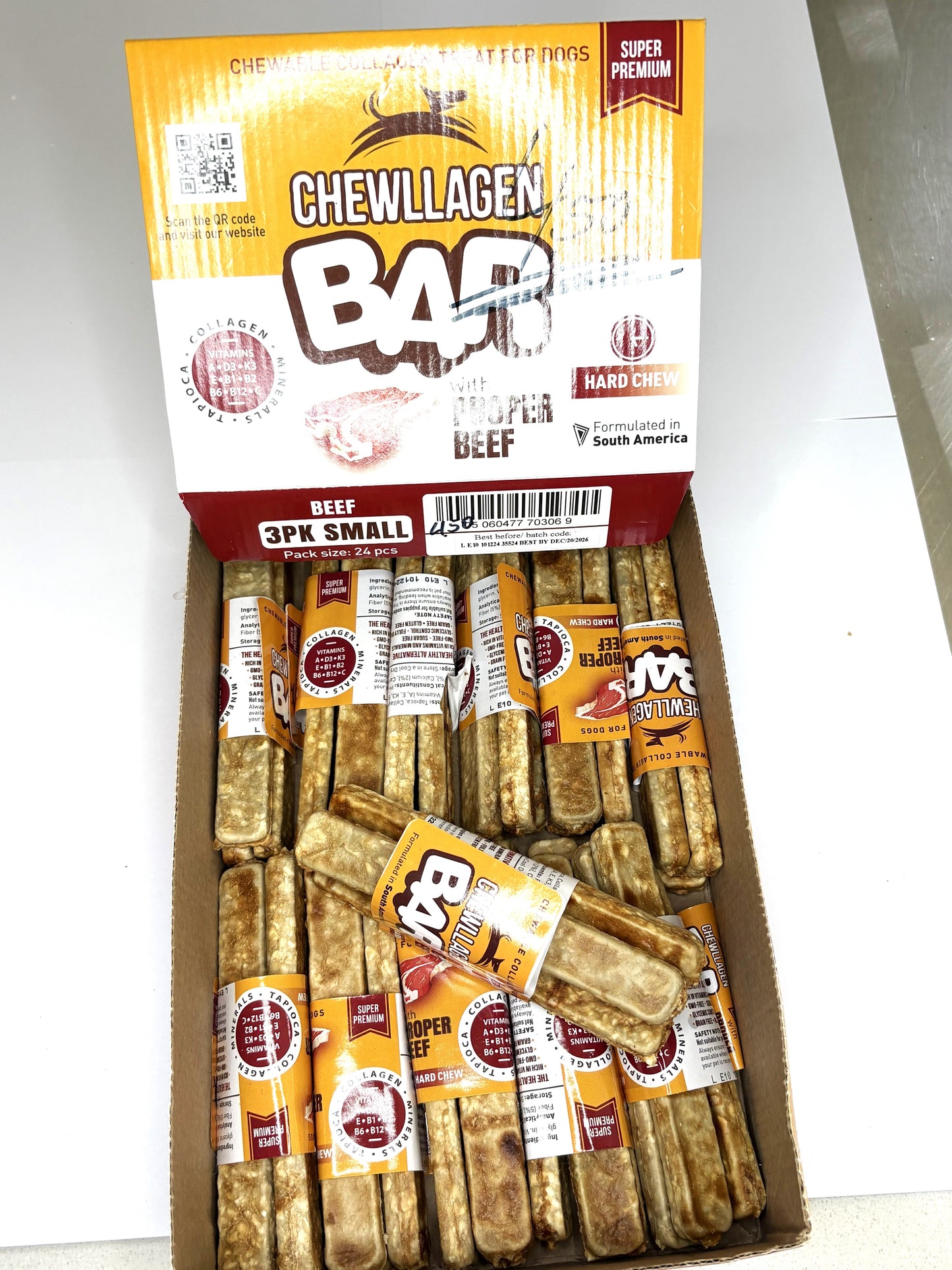 Knabberbar: Chewllagen Bar Beef  1 x 3 Stück