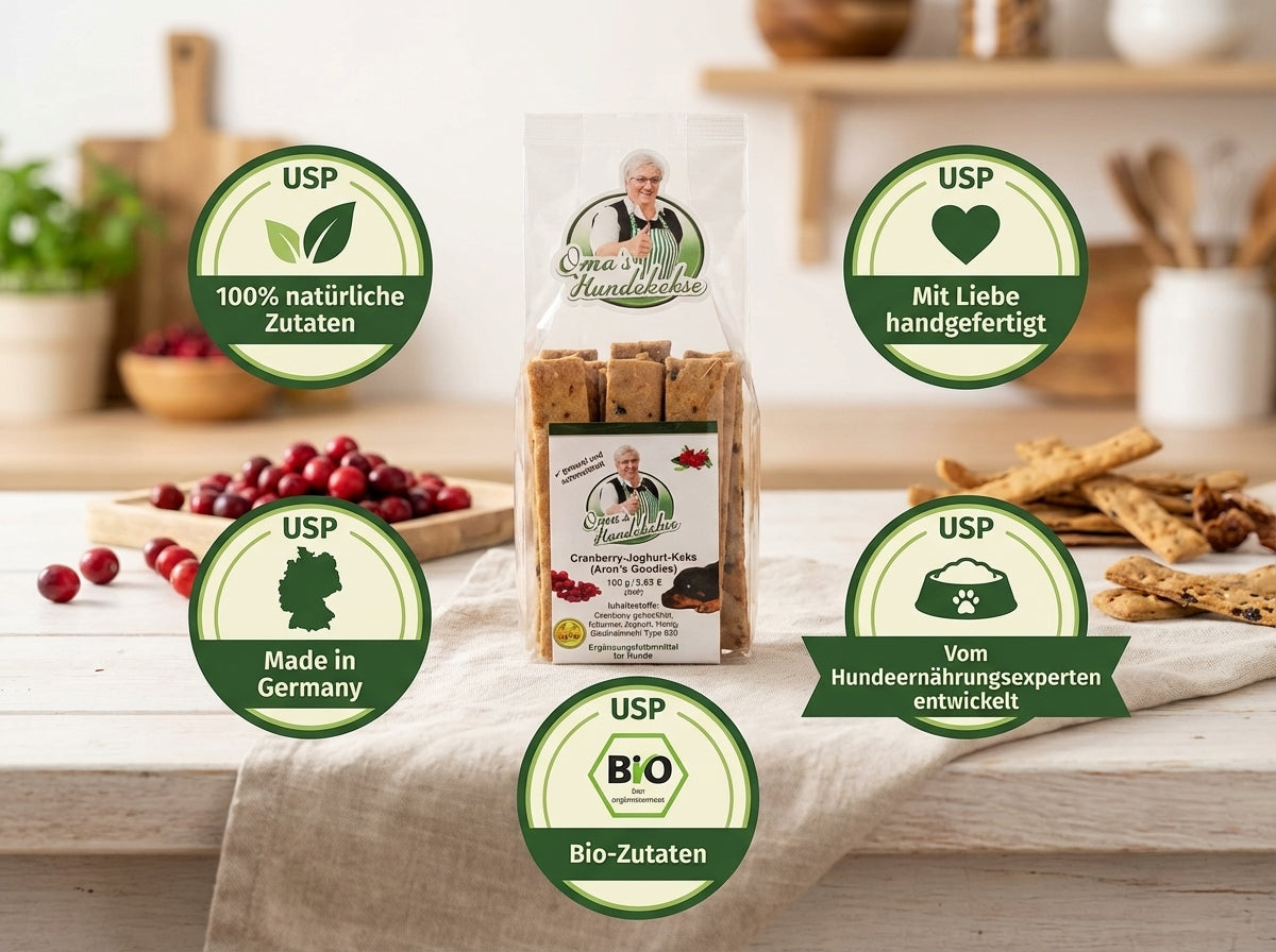 Omas Hundekekse - Cranberry - Joghurt