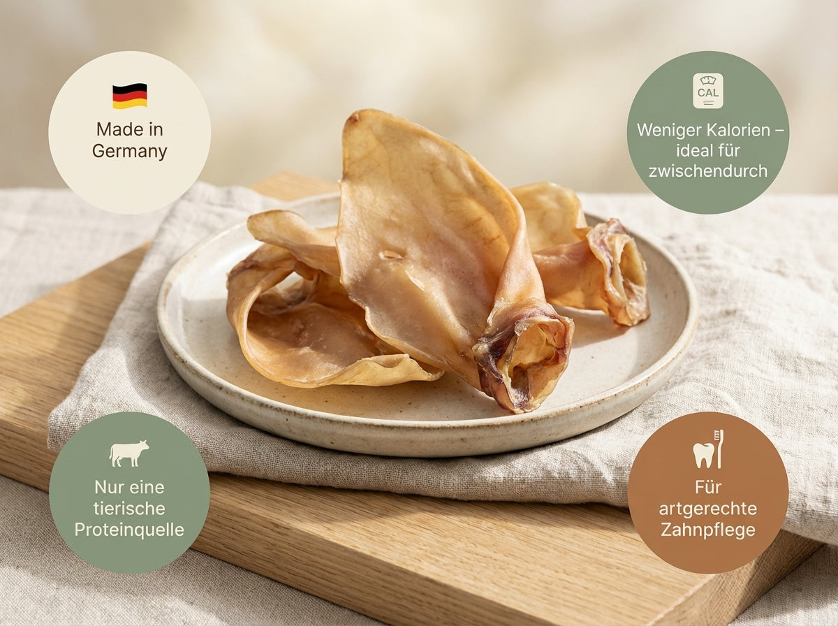 Knabberbar: Rinderohren OHNE Muschel und Fell