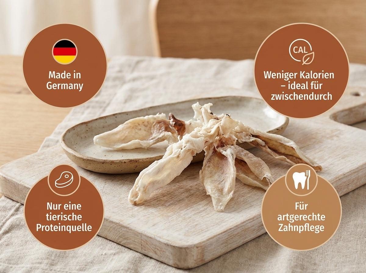 Knabberbar - Kaninchenohren mit Fell - luftgetrocknet