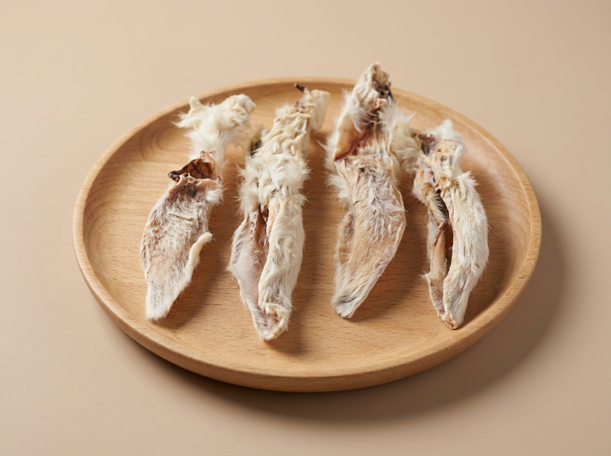 Knabberbar - Kaninchenohren mit Fell - luftgetrocknet