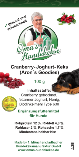 Omas Hundekekse - Cranberry - Joghurt