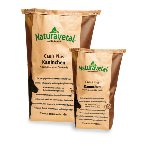 Canis Plus® Kaninchen – Kaltgepresstes Hundefutter für sensible Hunde,  getreidefrei – Omas Hundekekse